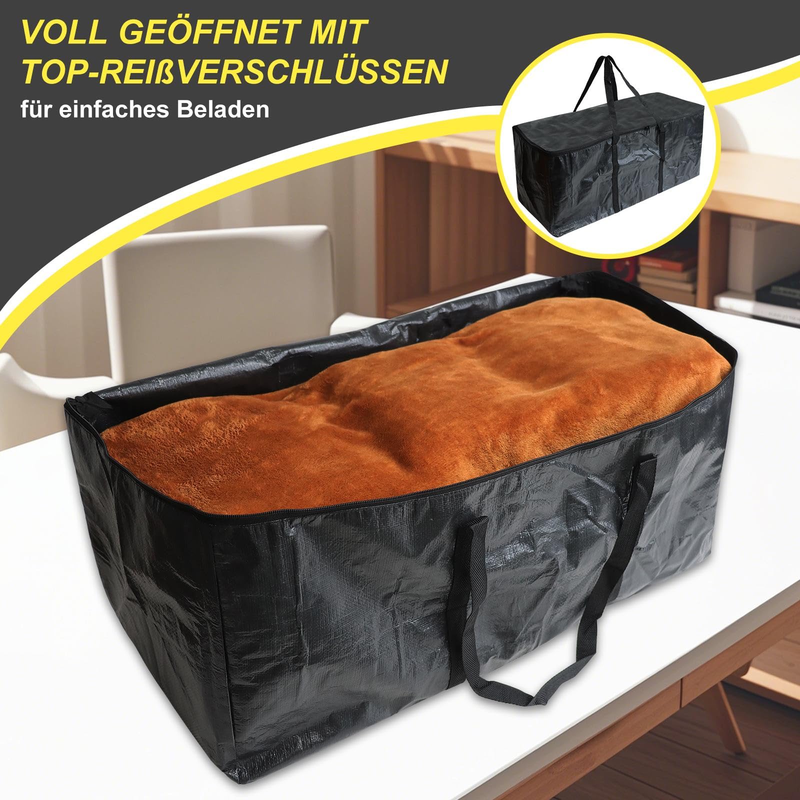 Set Di 4 Borse Trasparenti Per Traslochi, Grande Borsa XXL 60x60 Cm Con Maniglia Per Il Trasporto Per Riporre Vestiti Giocattoli E Piumoni Per Lavanderia Garage O Soffitta 90134850