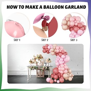 Jobkoo Dusty Pink Balloon Garland Double Stuffed Blush Retro Pink Balloons Beige Creme Pink Boho Latex Balloon Arch Kit for Girl Boho Wedding Baby Bridal Shower Birthday Party Decorations