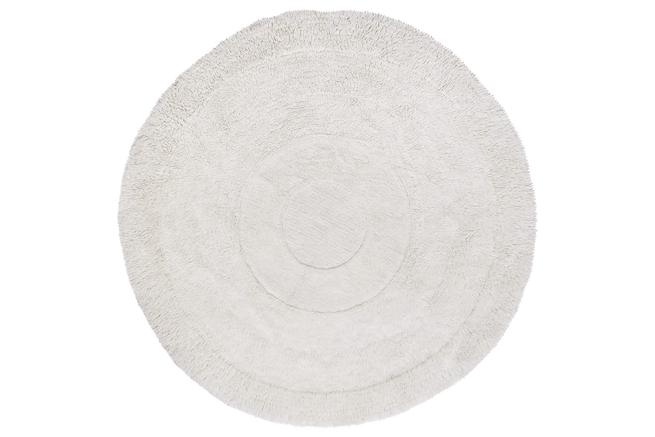 Lorena CanalsWoolable Area Rug, Living Room. Sheep of The World Artic Circle in Color White Sheep - Handmade in Round Shape and Natural high Pile Undyed Wool-Size: Ø 8' 2"