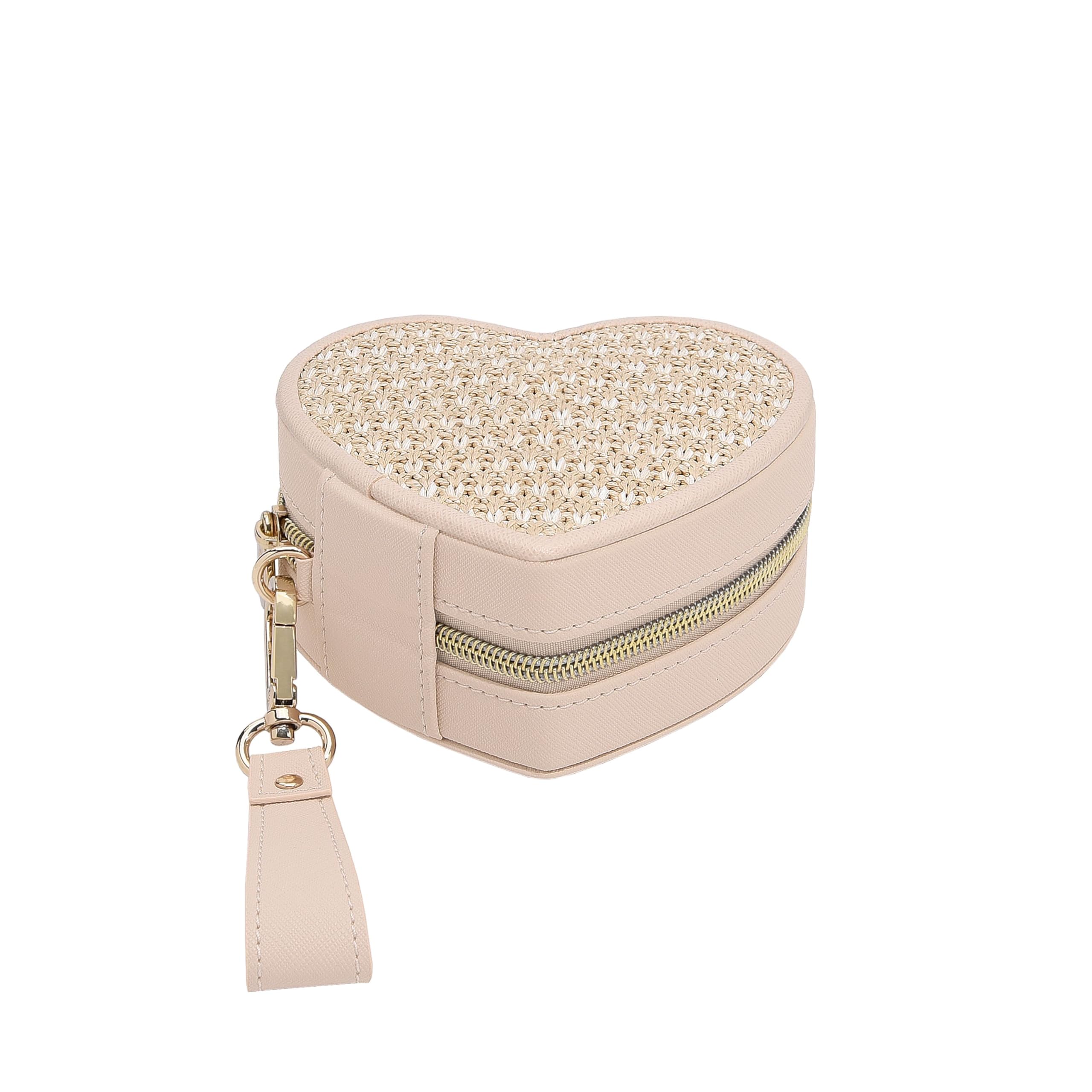 Stackers Blush Raffia Heart Jewellery Box