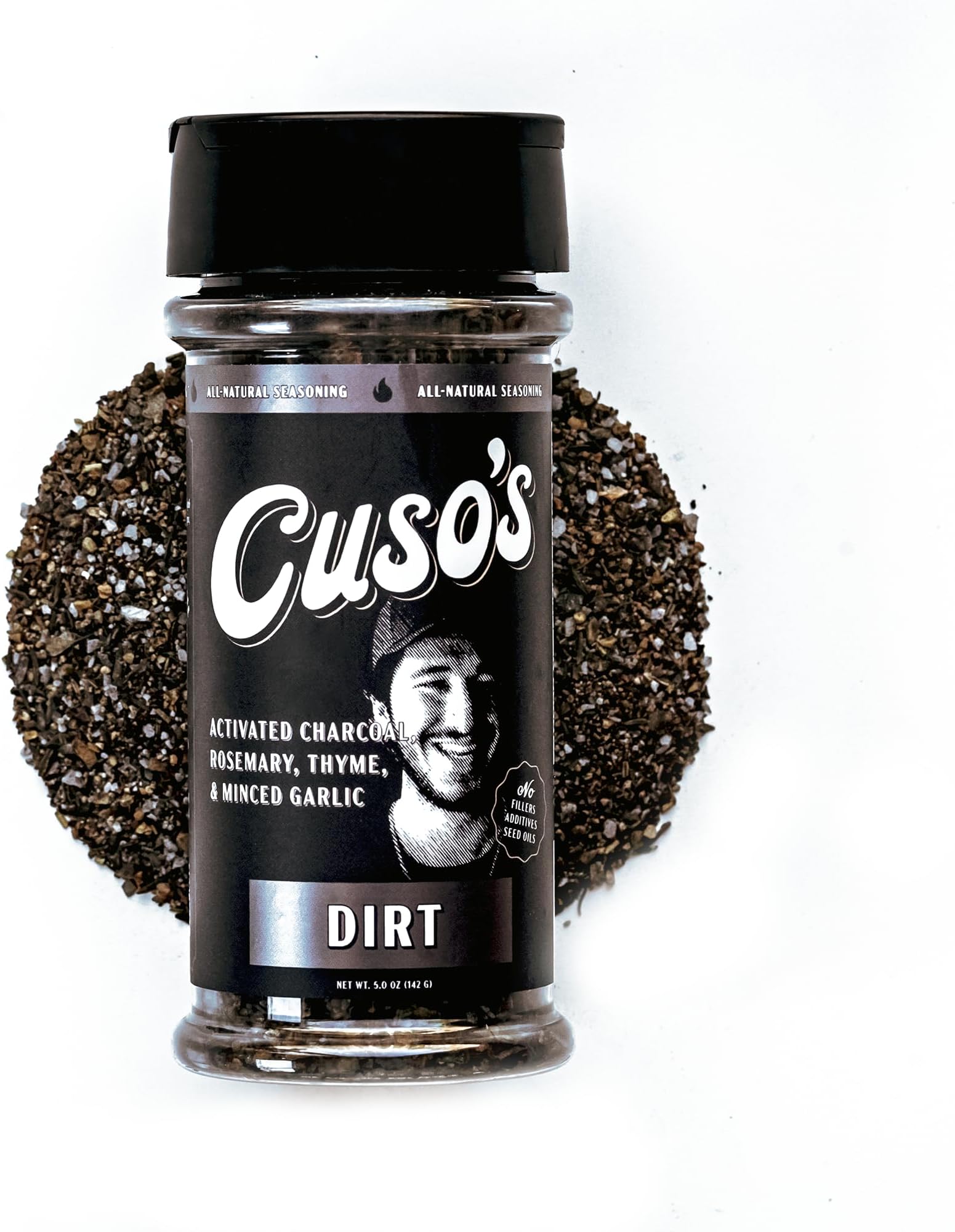 Cuso’s Dirt® BBQ Seasoning - Dirt Rub - Bold Steak & Brisket Seasoning for Smoking - Dry Rub for Meat - Steak Seasonings, Beef Rubs for Smoking & BBQ - 5 oz bottle