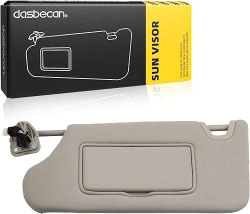 Miniatura 8 de Dasbecan Parasol gris para lado izquierdo del conductor compatible con Nissan Altima 2013 2014 2015 2016 2017 2018 con espejo y luz de tocador sin