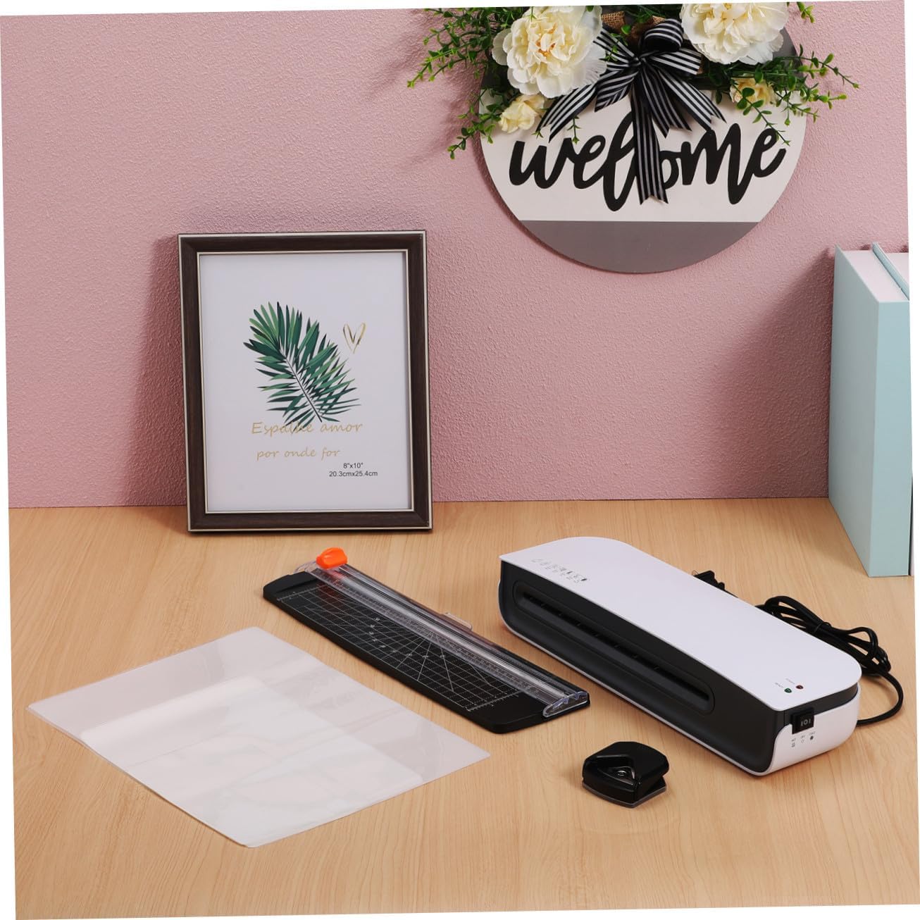 jojofuny Laminating Machine Thermal Laminator Fast Warm Up for Photos Documents Compact Personal Laminator for Home Office Use Versatile Lamination with Smooth Glossy Finish