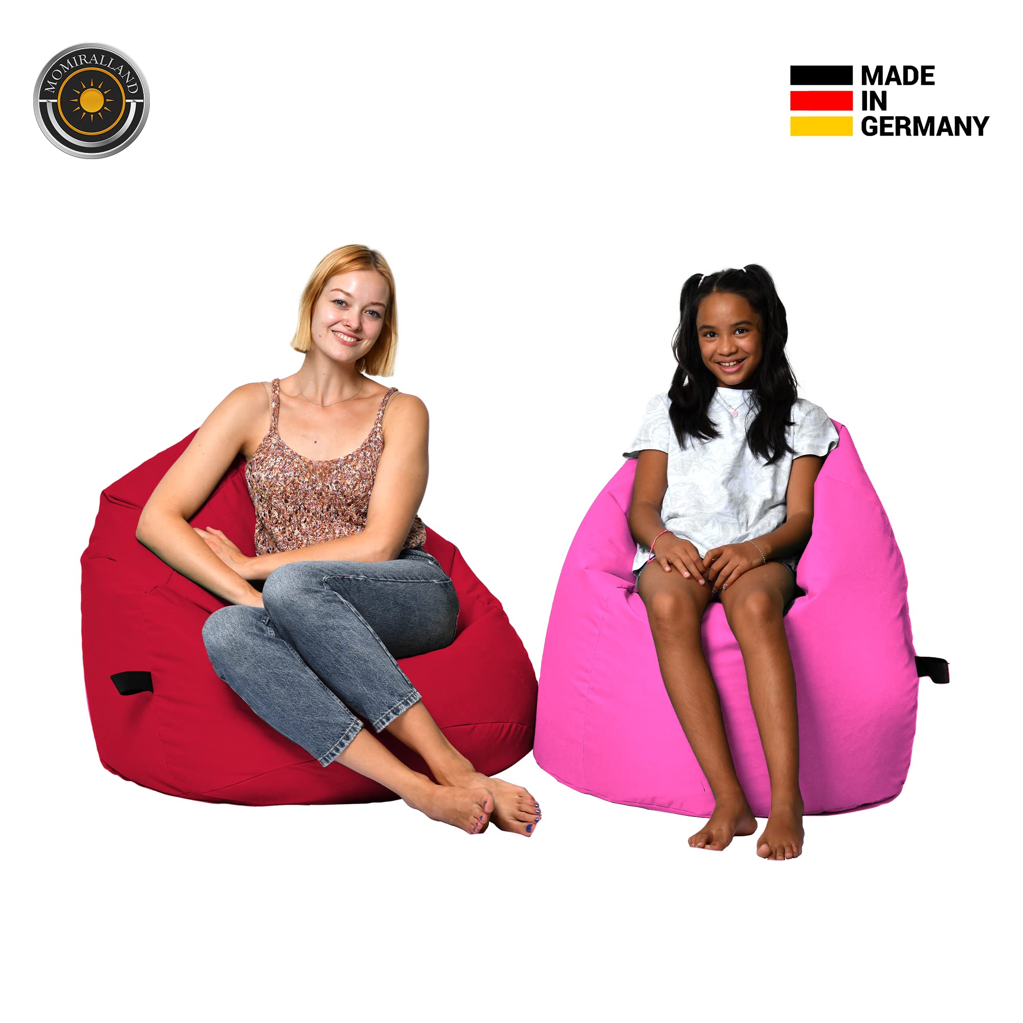 Sitzsack Tropfenform Kastanie - für Kinder & Erwachsene – Indoor wie Outdoor da er Wasserfest ist– füllung EPS Perlen. (Türkis, XL - Durchmesser 77 cm für Kinder)