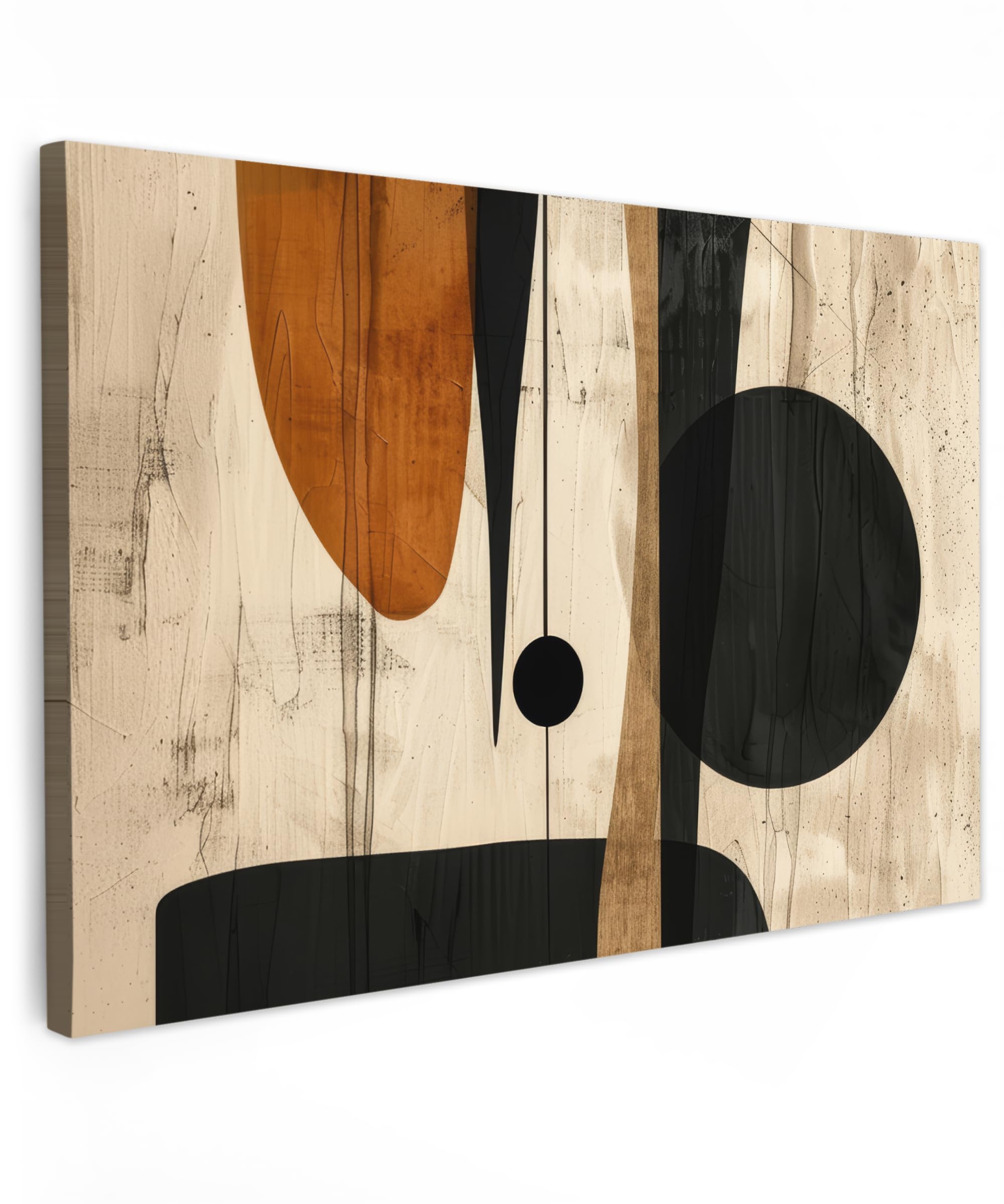 MuchoWow© Canvas Wall Art 35"x24" / 90x60 cm Decor Prints for Living Room Decorative Canvases Hall Artwork Art - Beige - Black - Modern