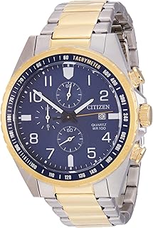 ساعة سيتيزن كوارتز AN3654-50L بمينا ازرق متعدد الألوان، للرجال