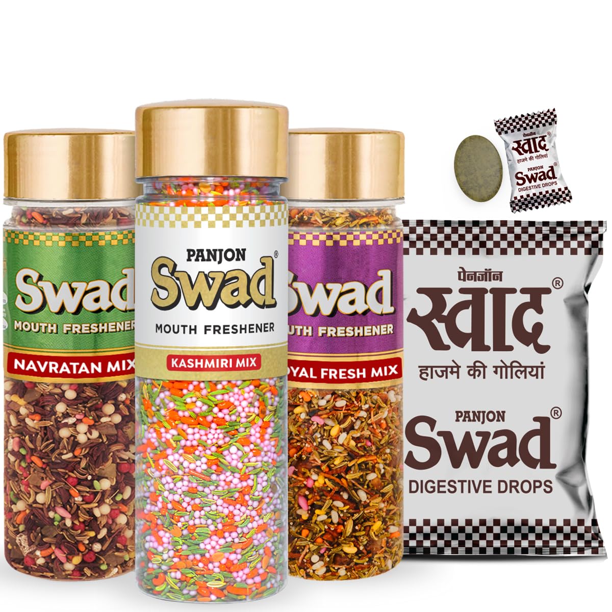 Swad Mukhwas & Candy Combo (Royal Fresh,Navratan, Kashmiri, 25 Candies Pack) 4 units (B0CFY4KD7L) Amazon Price History, Amazon Price Tracker
