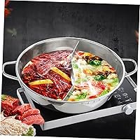 Vista 4 de Olla de mandarina de acero inoxidable utensilios de cocina de dos sabores olla caliente japonesa olla olla dividida olla china shabu shabu olla