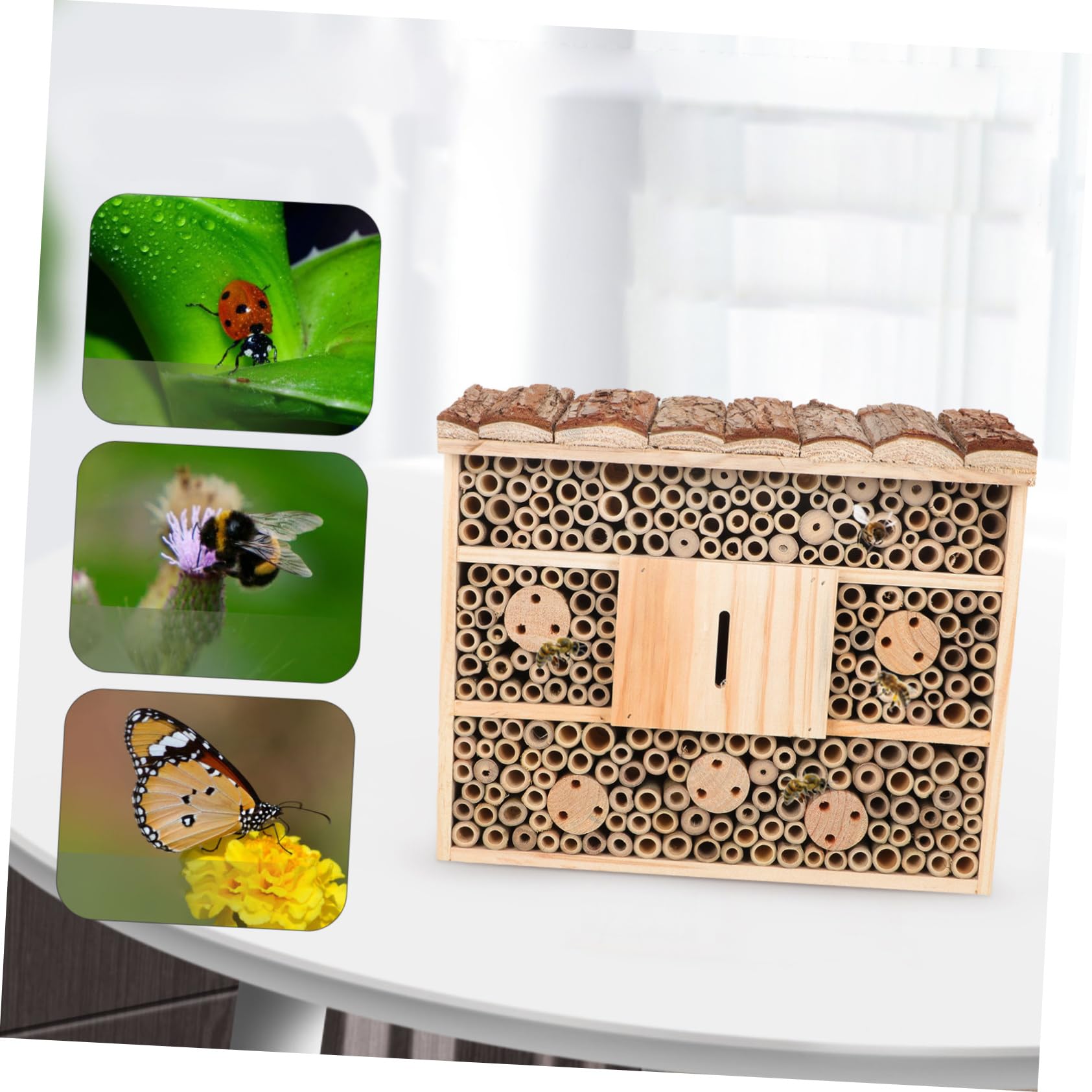 Yardwe Holzhaus Für Bienen Und Marienkäfer Dekoratives Insektenhaus Für Zimmer Und Garten Handgefertigt Aus Hochwertigem Material
