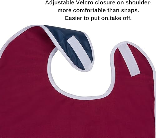 Miniatura 4 de Adult Bib for Eating Waterproof Clothing Protector with Crumb Catcher Machine Washable