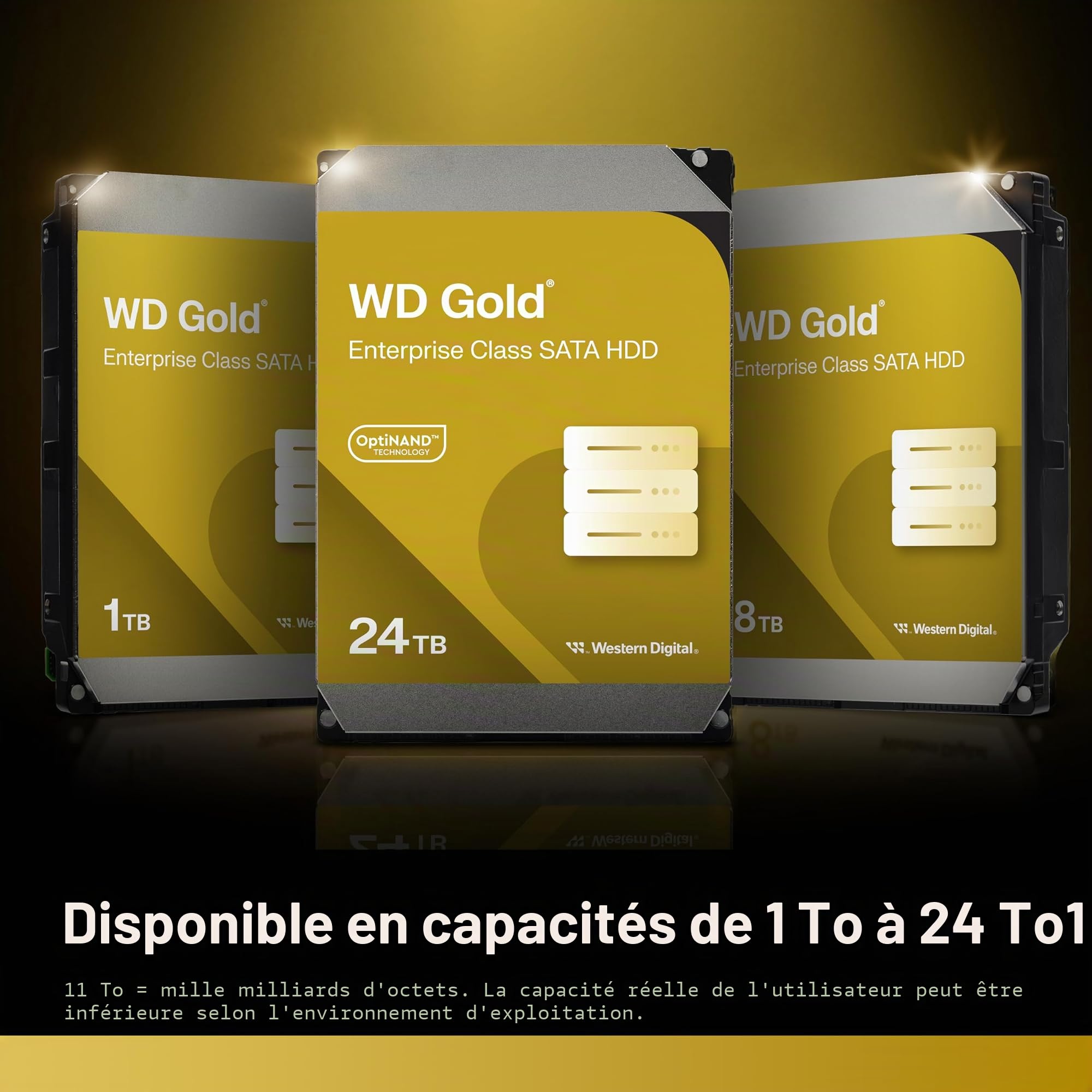Western Digital WD8005FRYZ Disque Dur Interne WD Gold Enterprise Class 7200 TR/Min, SATA 6 Go/s, Cache 256 Mo, 3,5"