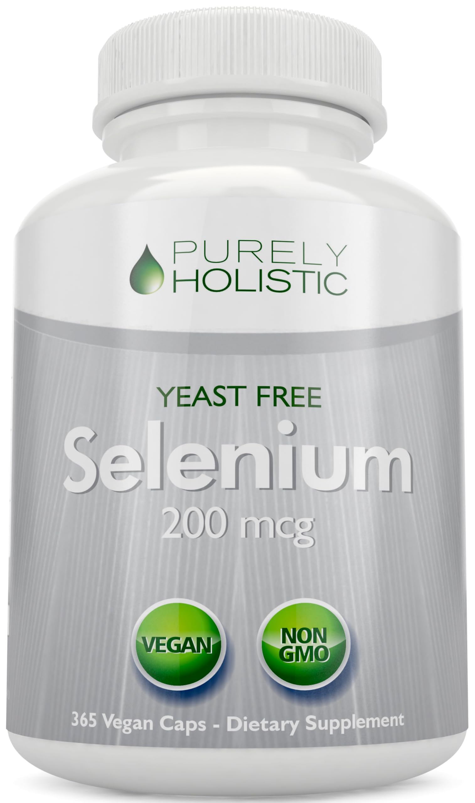 Selenium 200mcg - 365 Vegan Capsules not Tablets - Pure & Yeast Free L-Selenomethionine for Improved Absorption - Thyroid, Heart, and Immune System Support - Antioxidant Trace Mineral - Made in USA