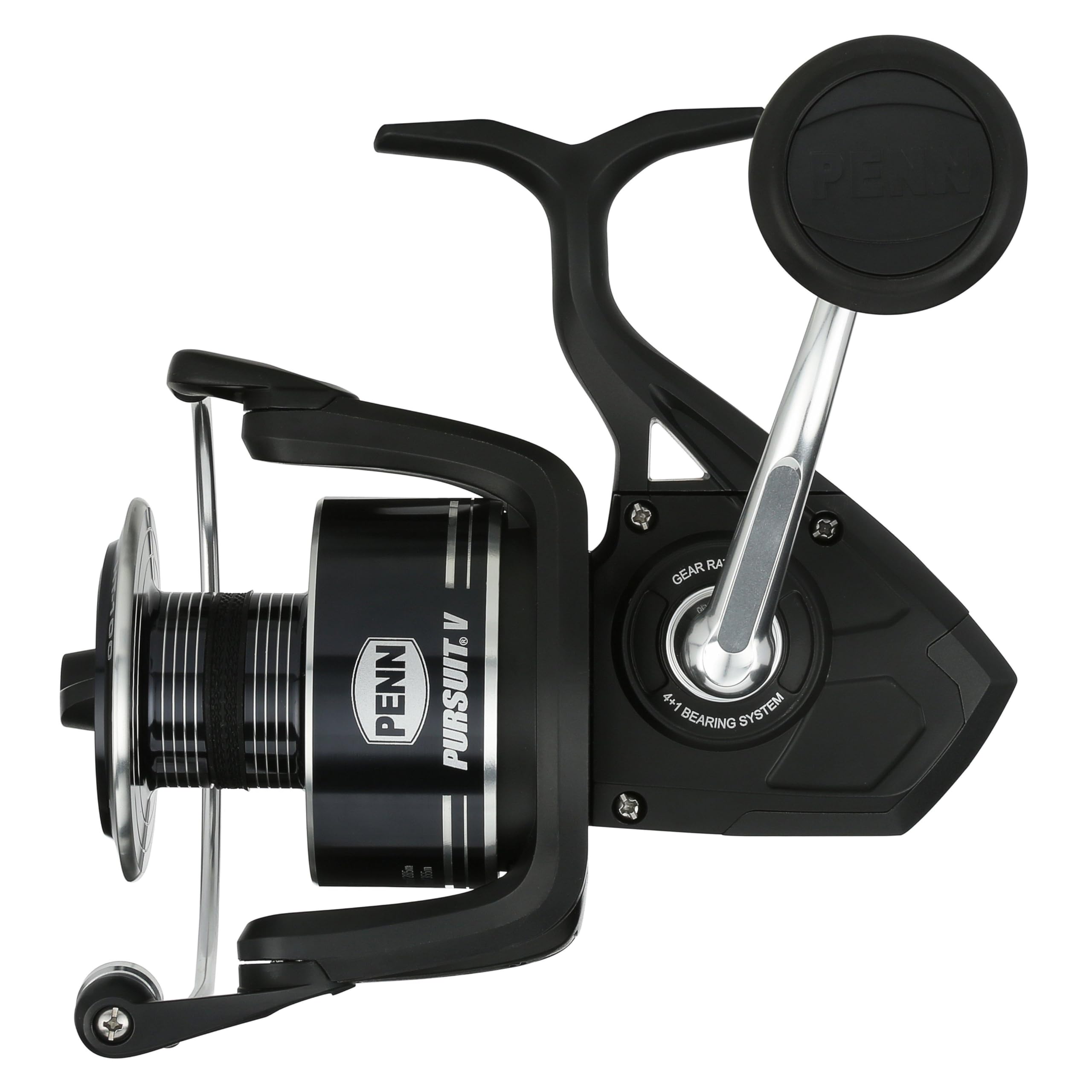 PENN Pursuit® V Kołowrotek spinningowy| Kołowrotek do połowu drapieżników w wodach słonych | Trolling, casting i łowienie na dnie | Pierścienie pojemności linki | Przełożenie 5,3:1 | 8000 | Oburęczny