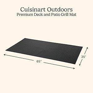 Cuisinart Premium Deck and Grill Mat, 65" x 36", Non-Slip Rubber Mat for BBQ, Griddle and Grill All Season Protection for Patio, Deck and Porch