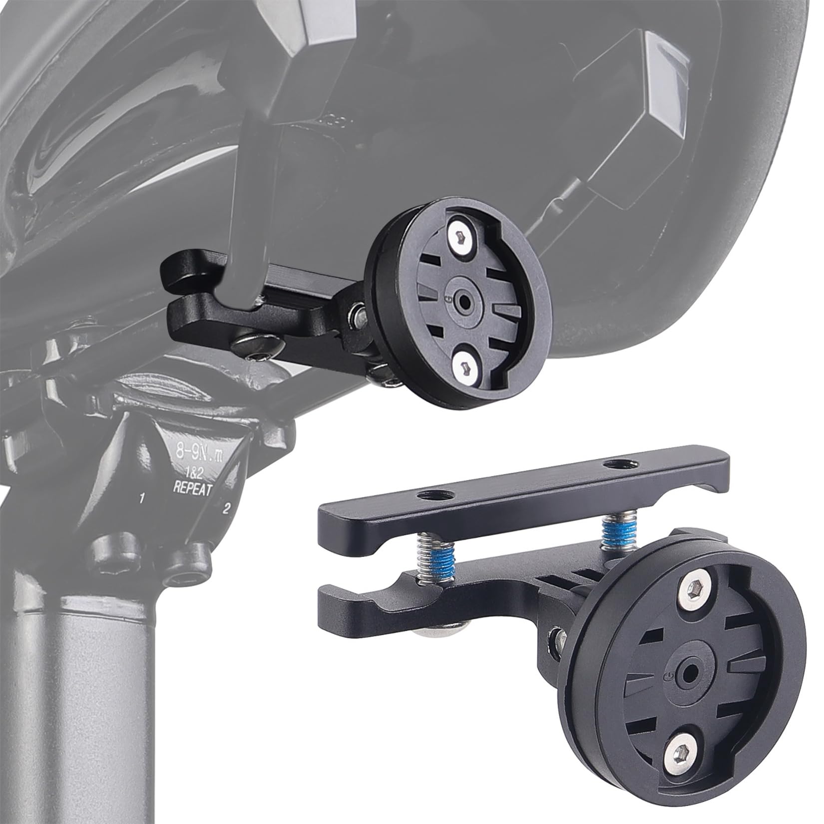 Uchwyt do siodełka rowerowego do radaru cofania i tylnego światła Garmin Varia RTL515/500/510/RVR315 Regulowany kąt nachyleni Montowany pod poduszką siodełka