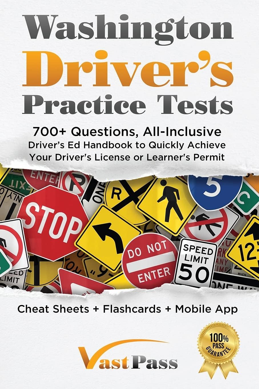 Washington Driver's Practice Tests: 700+ Questions, All-Inclusive Driver's Ed Handbook Paperback – License, 3 June 2021