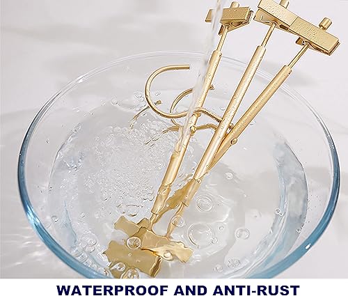 Miniatura 5 de Amber Home Perchas de aluminio dorado mate de alta calidad paquete de 10 unidades perchas de metal extra suaves y duraderas de 122 pulgadas estante