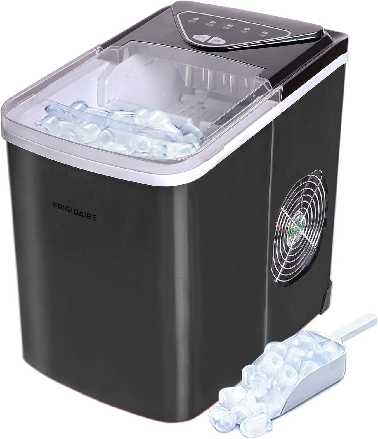 Frigidaire EFIC123SSBLACK Compact Countertop Ice Maker, 26lbs of Ice