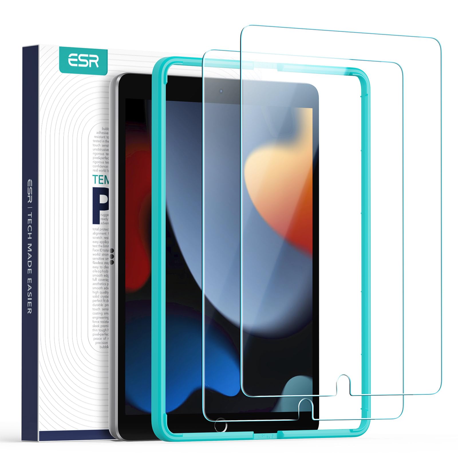 ESR 2 Pack Screen Protector for iPad 9th/8th/7th Gen 10.2 Inch, 9H