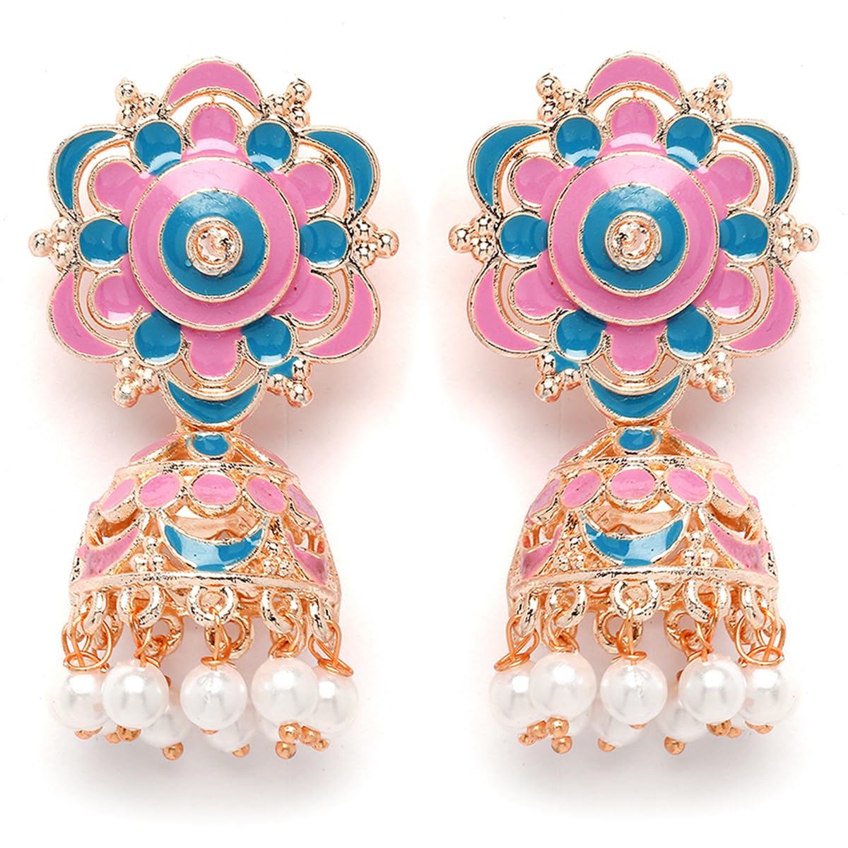 See full amazon price history chart for Karatcart Rose Gold Plated Floral Design Blue and Pink Meena Jhumki Earrings for Women Karatcart Rose Gold Plated Floral Design Blue and Pink Meena Jhumki Earrings for Women (B0CQHK1WQR) Amazon Price History, Amazon Price Tracker