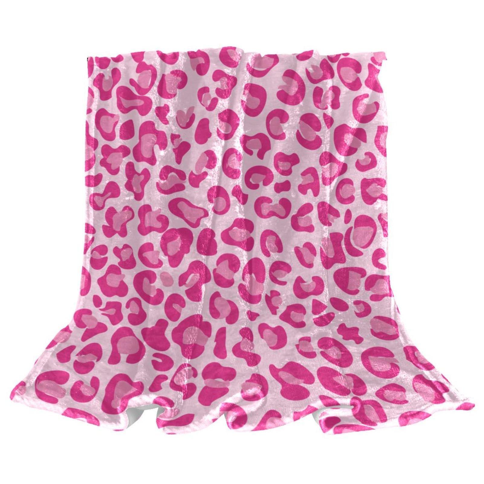 Couverture polaire rose léopard douce plaid microfibre chaud 150x100cm