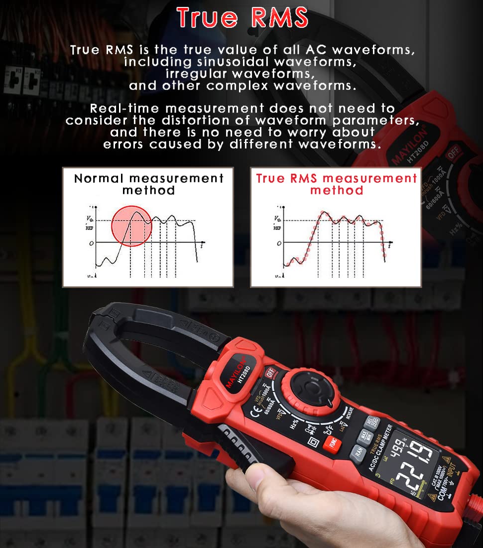 Snapklik.com : Amp Meter Clamp Ac/dc, 6000 Count Clamp Meter Measures ...
