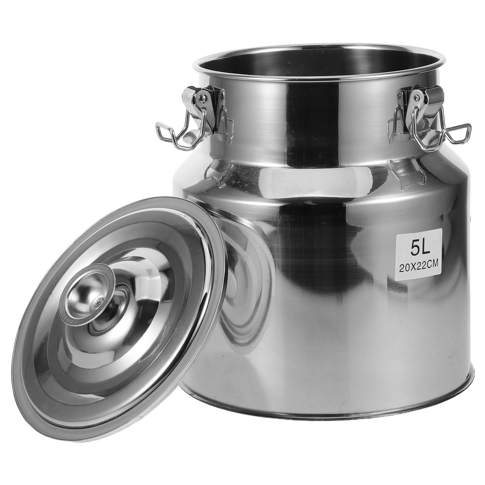 KALLORY Contenitore Alimenti in Acciaio Inox da 5l con Chiusura Ermetica, Design Moderno e Resistente, per Cucina e Ristorante