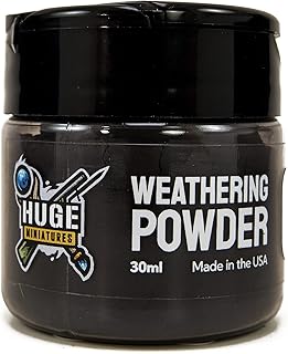 Huge Miniatures Weathering Powder, Jet Black Pigment for Model Terrain Scenery and Vehicles by Huge Minis - 30ml Flip-Top Container