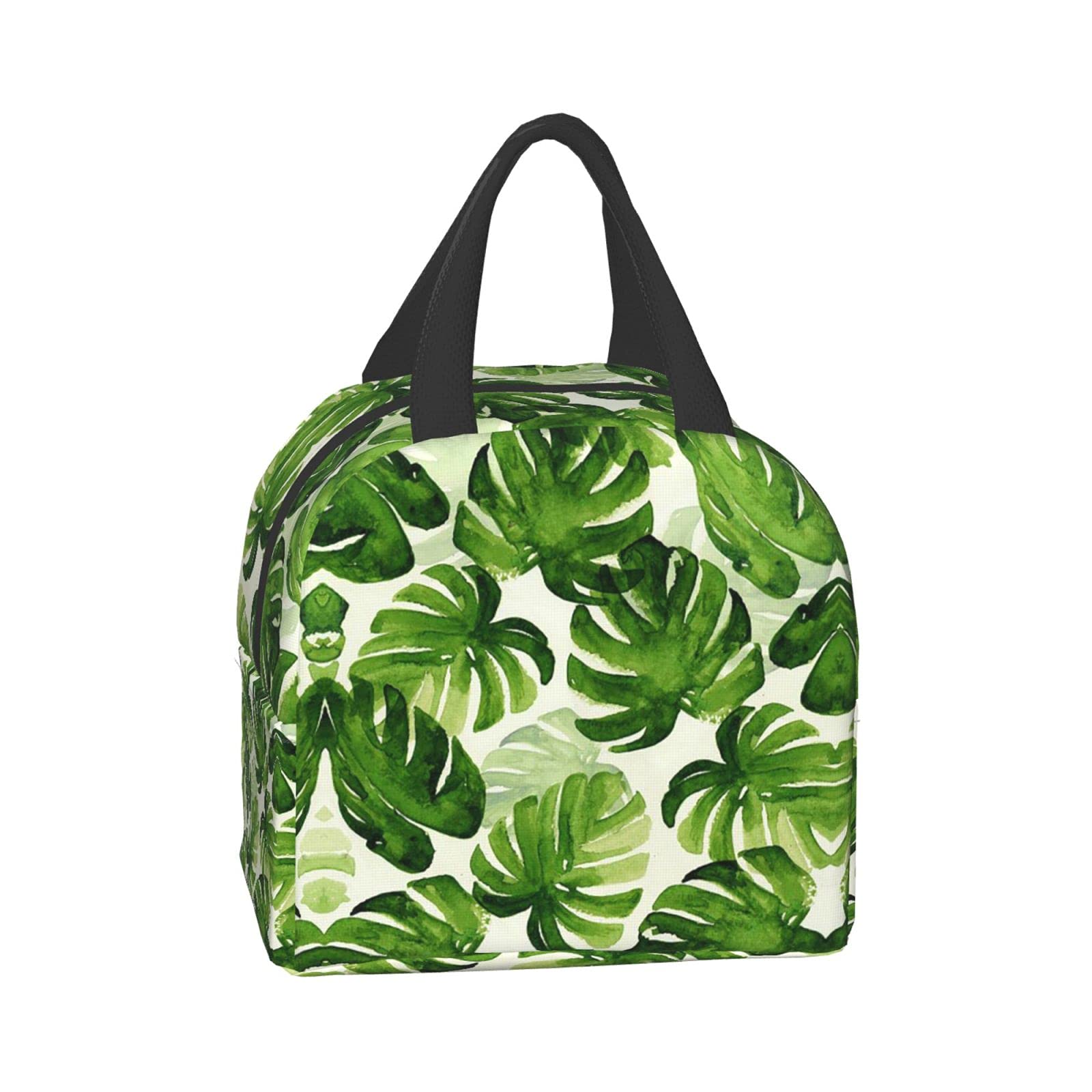 Grand Sac à Déjeuner Léger Réutilisable Pour Homme Et Femme Motif Grenouille Et Feuilles Vertes