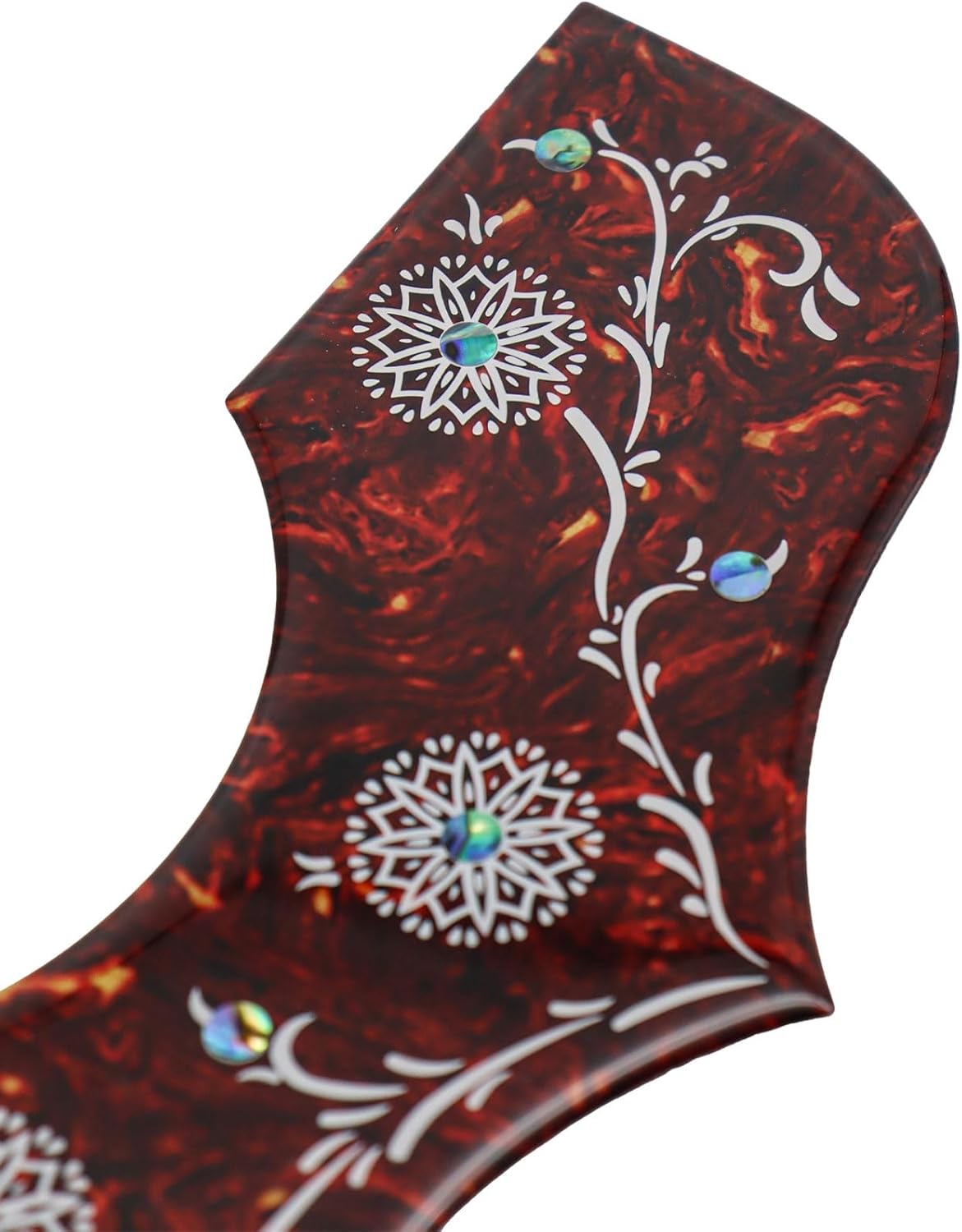 Acoustic Guitar Pickguard 2.4mm Super Scratch-Resistant Tortoise Red No Drill Required (Red-brown)
