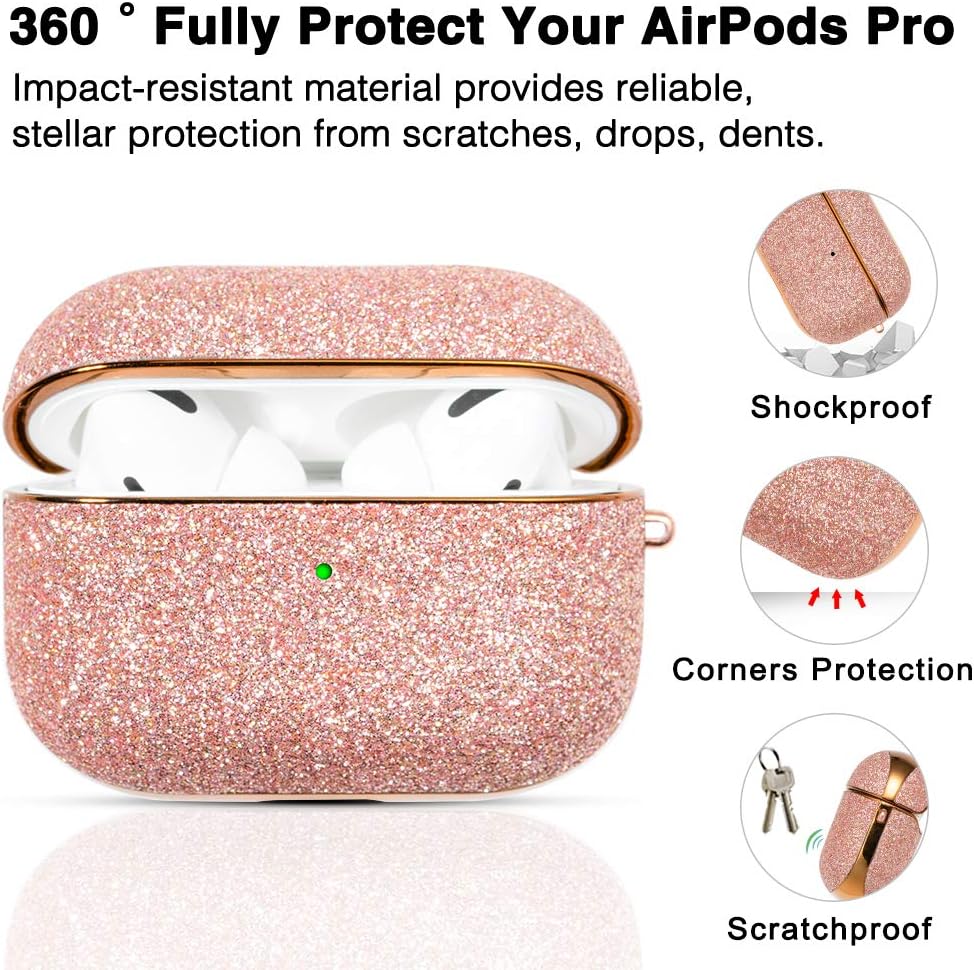 Cheap KINGXBAR AirPods Pro Case Cover Cute Bling Glitter Luxury Leather with Gold-Plated Frame Protective Hard Skin Cases with Keychain Accessories for Apple AirPods Pro (2019) Rose Gold for Women Girls Discount 80% KINGXBAR AirPods Pro Case Cover Cute Bling Glitter Luxury Leather with Gold-Plated Frame Protective Hard Skin Cases with Keychain Accessories for Apple AirPods Pro (2019) Rose Gold for Women Girls