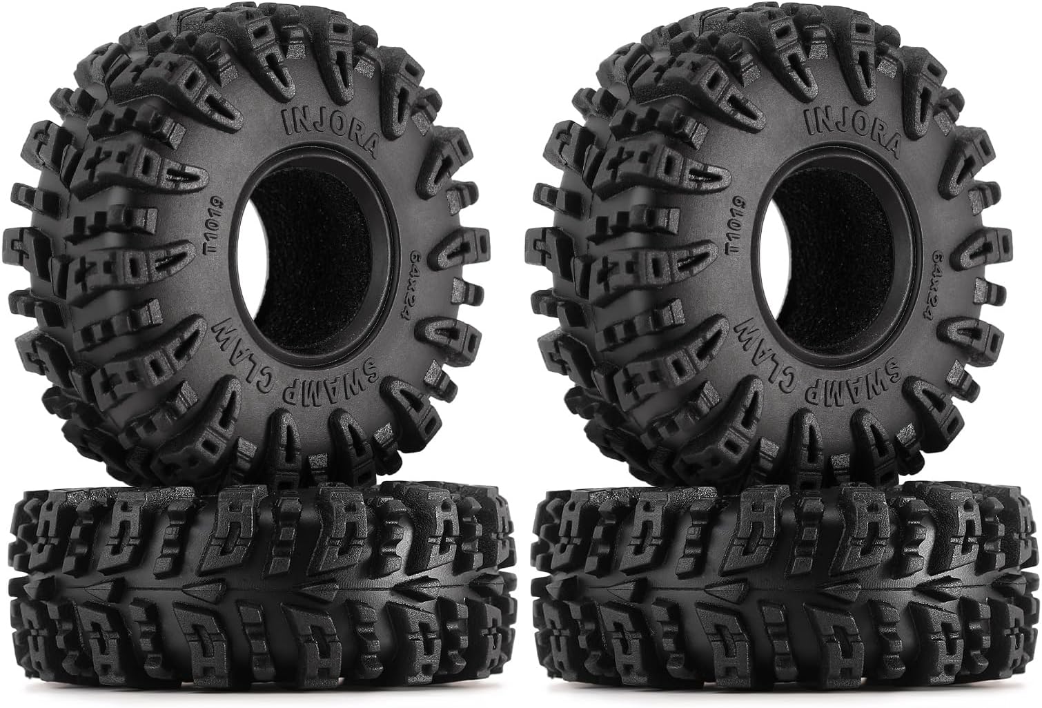 1.0 Tires-S5 Swamp Claw Mud Terrain Tires for TRX4M AX24 SCX24 FCX24 1/18 1/24 RC Crawler Car,64 * 24mm,T1019