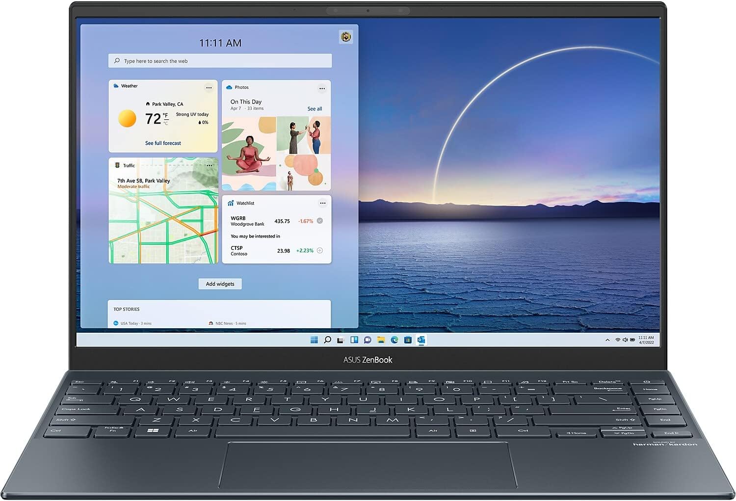 ZenBook 14 Ultra-Slim Laptop 14” Full HD NanoEdge Display, Intel Core i5-1135G7, 8GB RAM, 512GB PCIe SSD, NumberPad, Thunderbolt 4, Windows 10 Home, AI noise-cancellation, Pine Grey, UX425EA-EH51
