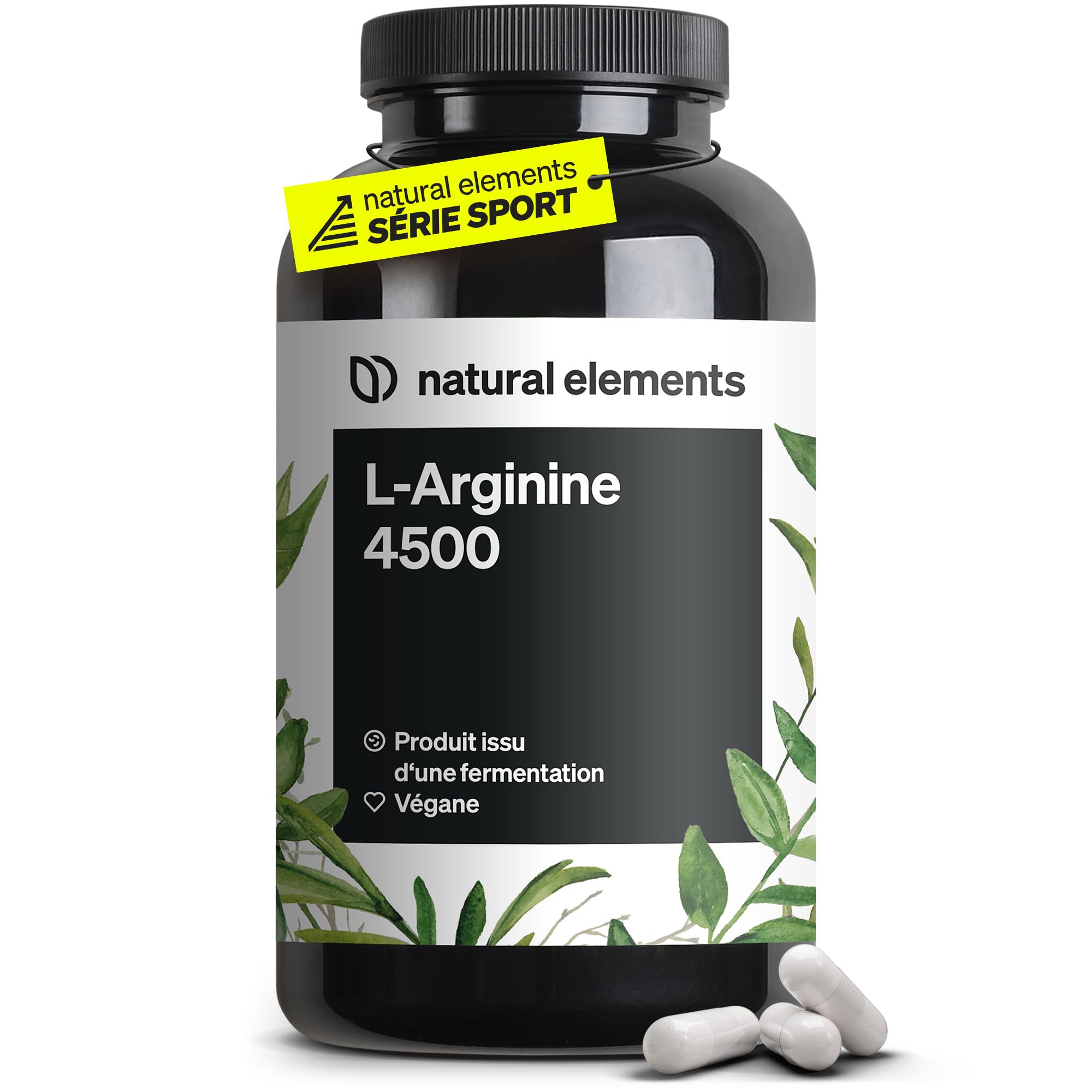 L-Arginine – 365 gélules véganes – 4 500 mg de L-arginine végétale HCL par dose journalière (3 750 mg de L-arginine pure) – hautement dosé – contrôlés en laboratoire