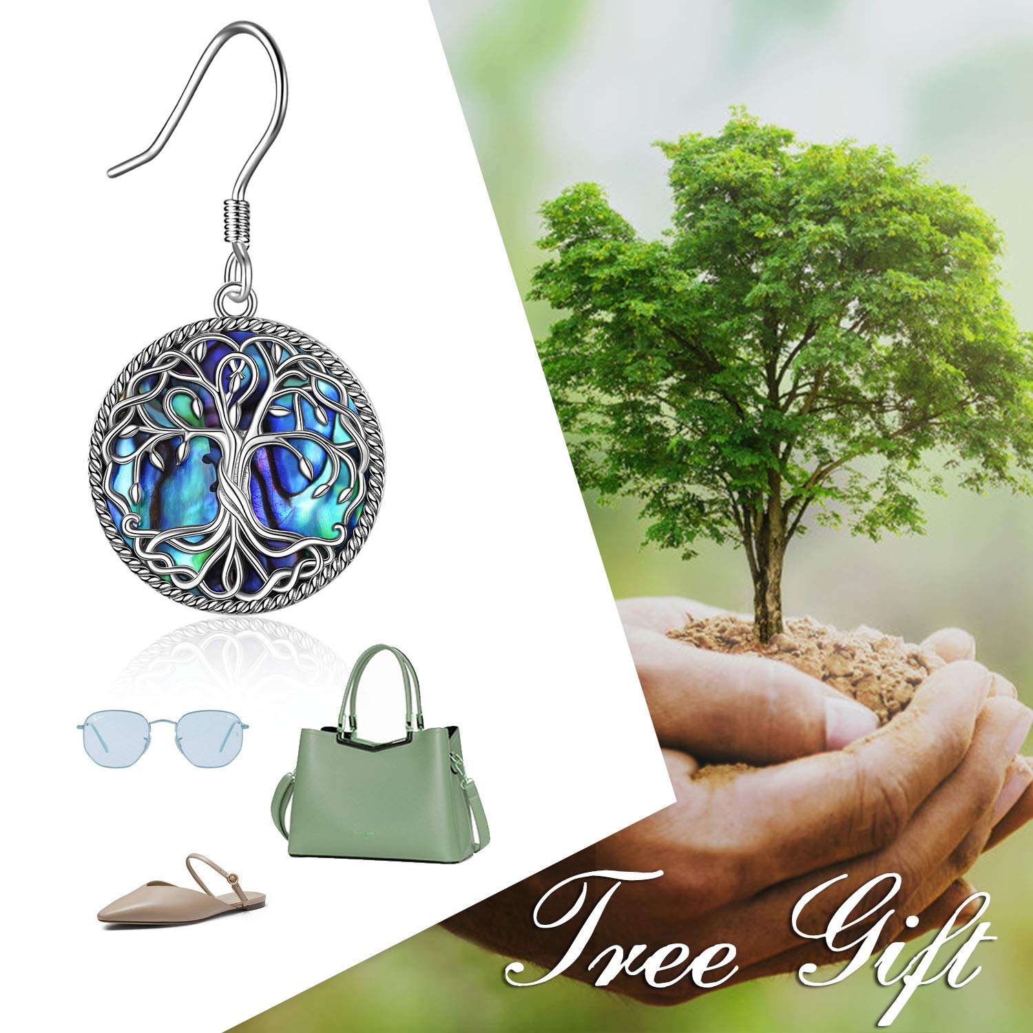 YFN Albero della Vita Serie Orecchini Argento Sterling Orecchino Celtici Gioielli Regali per Ragazze Donne