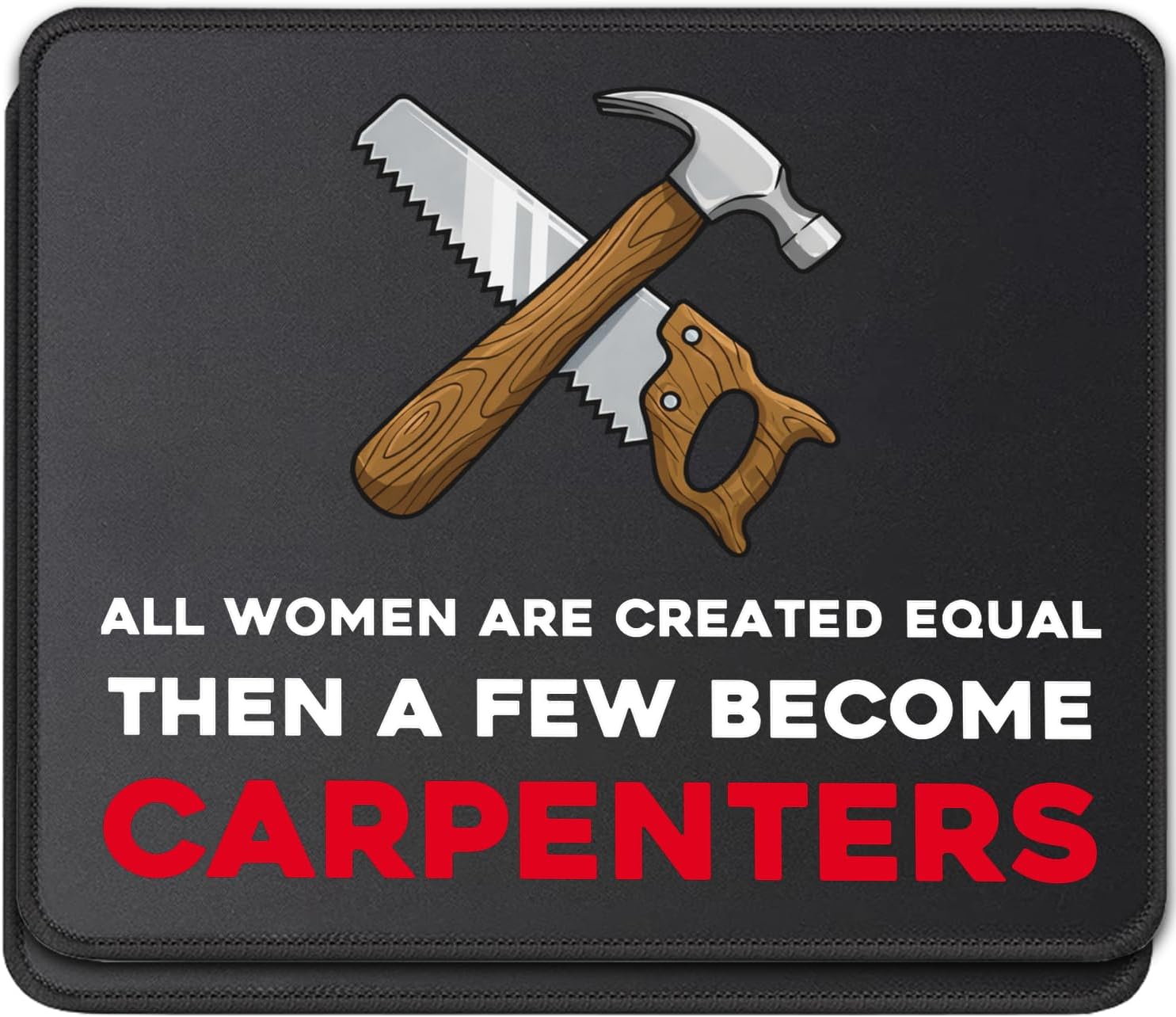 Female Carpenter Mouse Pad Woman with Power Tools, Woodworking Mom Gift, Woodshop Mousepad, 2 Pack