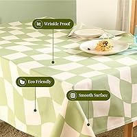 Vista 4 de Folkulture Mantel de Mesa de Navidad (60 x 60 pulgadas) Mantel de Mesa de Navidad 100% Algodón para Comedor Cubierta de Mesa Verde