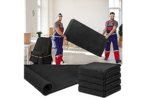 4 Pcs 80 x 144 Black Heavy-Duty Textured Moving Blankets (x Move)