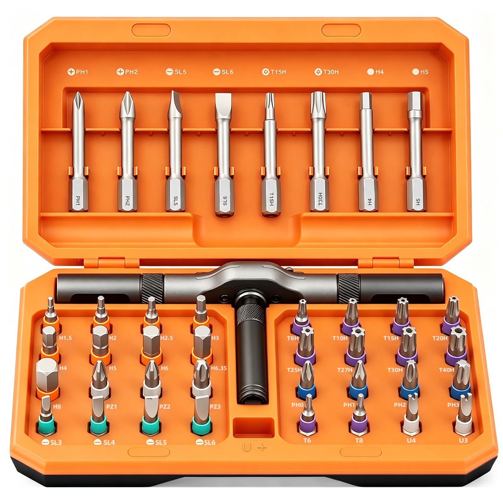 Set di cacciaviti magnetici 42 in 1 - Set di cacciaviti a cricchetto con manico staccabile, punte multi-magnetiche, strumenti di riparazione portatili per fai da te, elettronica, auto