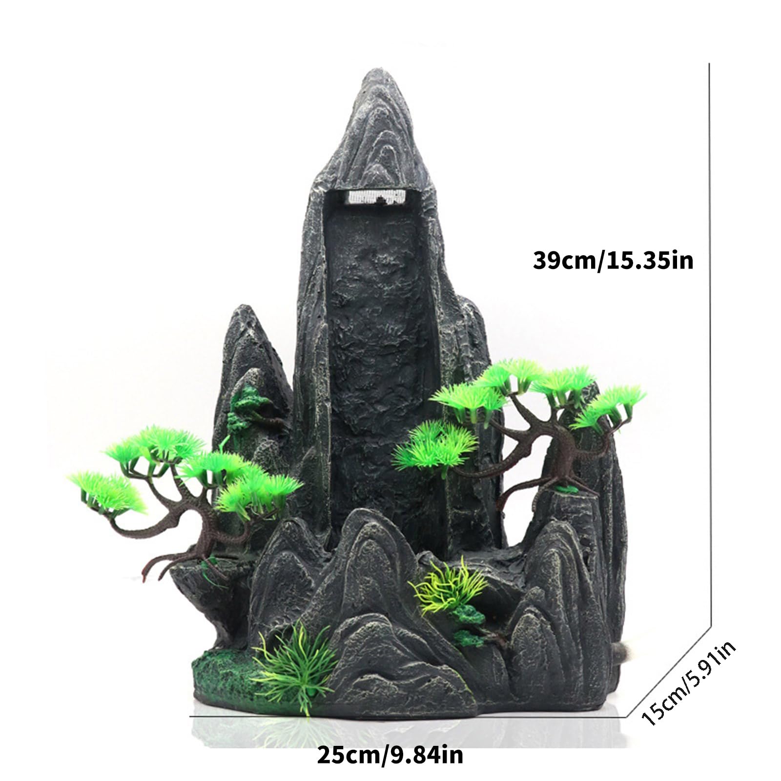 Fishtanks Rock - Figura de refugio con cascada dinámica para