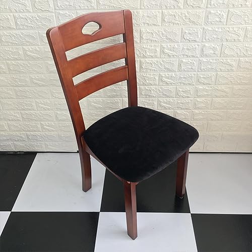 Miniatura 10 de Juego de 6 fundas de asiento de terciopelo para sillas de comedor, fundas de asiento elásticas para sillas de comedor, fundas de asiento lavables y