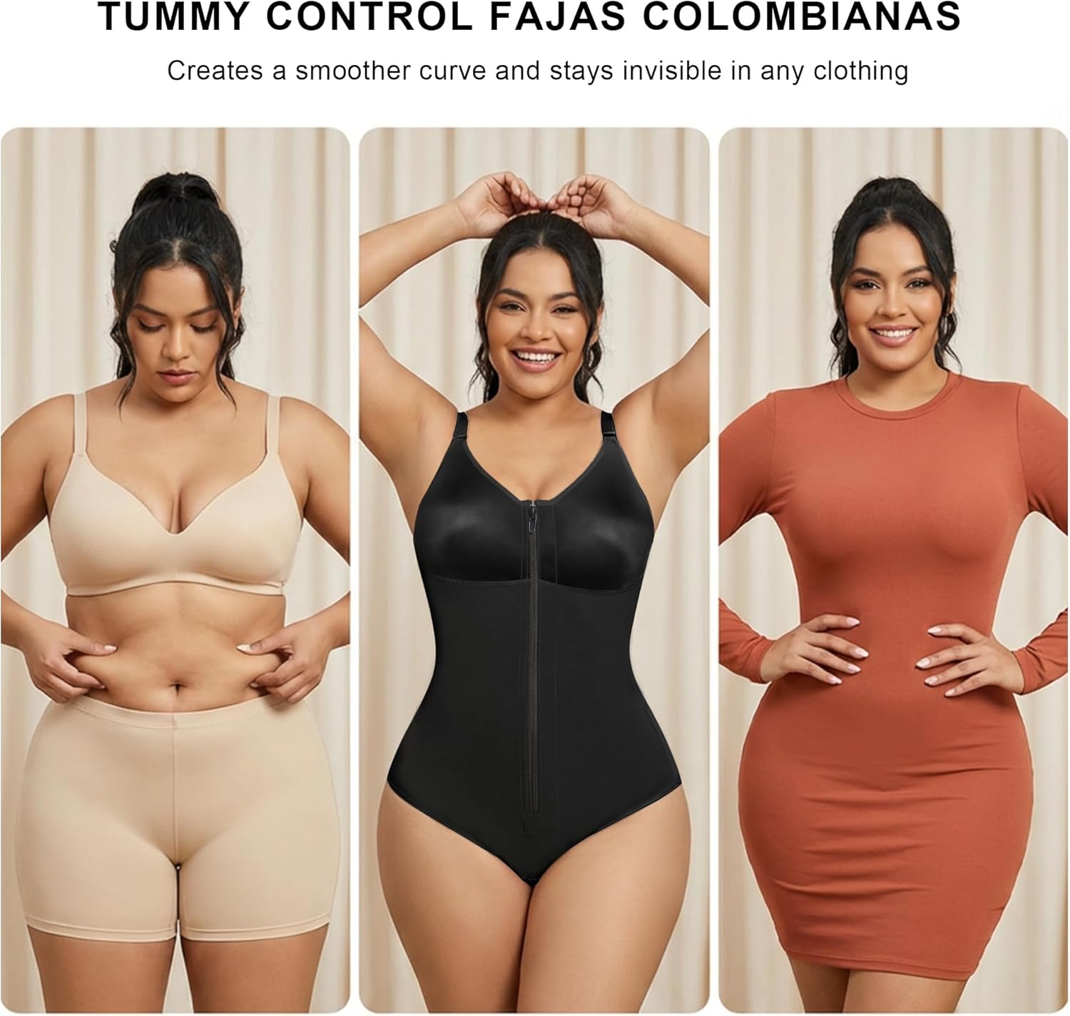 SHAPERX Women's Fajas Colombianas Tummy Control Shapewear Postpartum Body Shaper Girdles Compression Garment - Image 5