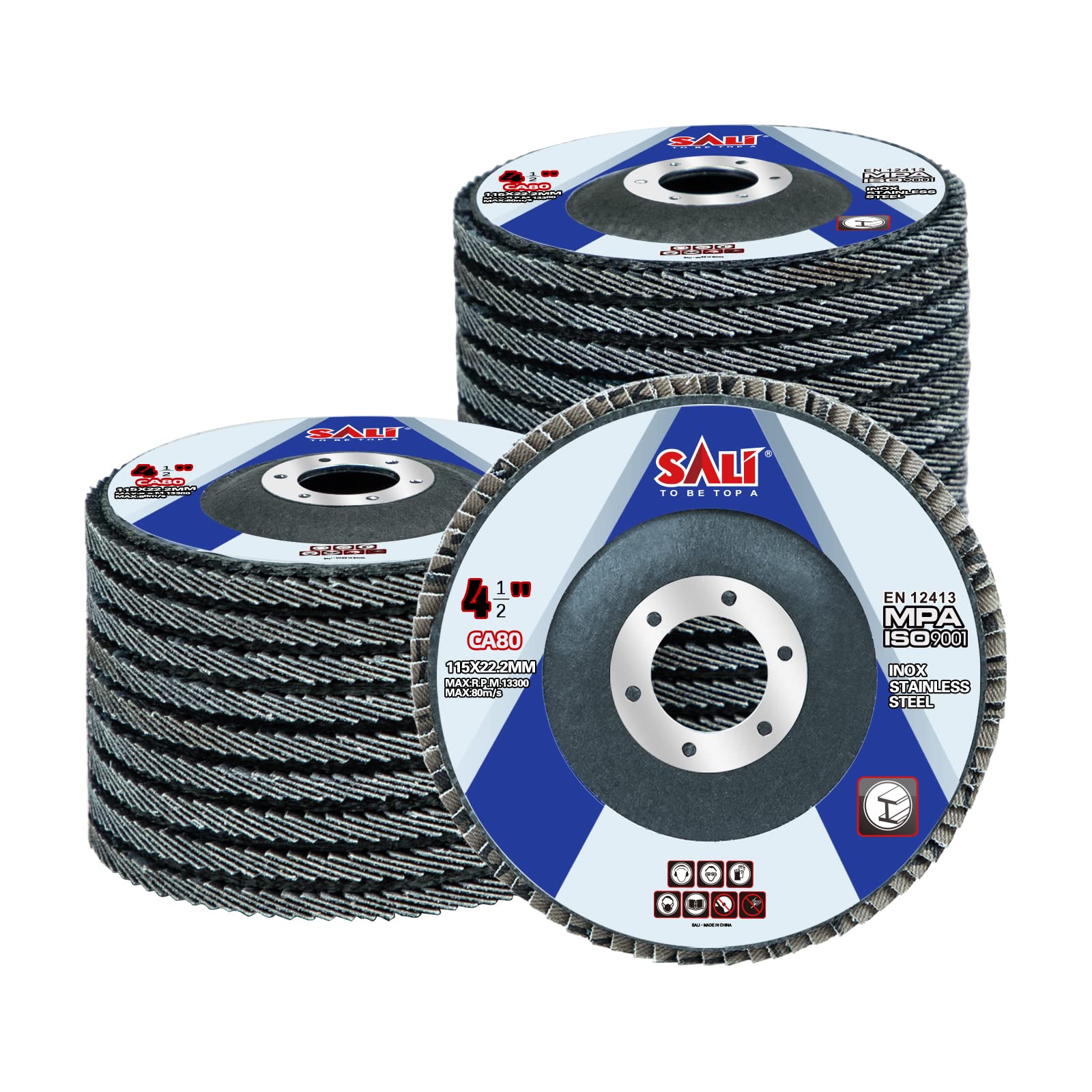 Sali 24 Pack Flap Discs - 80 Grit for Angle Grinders -1