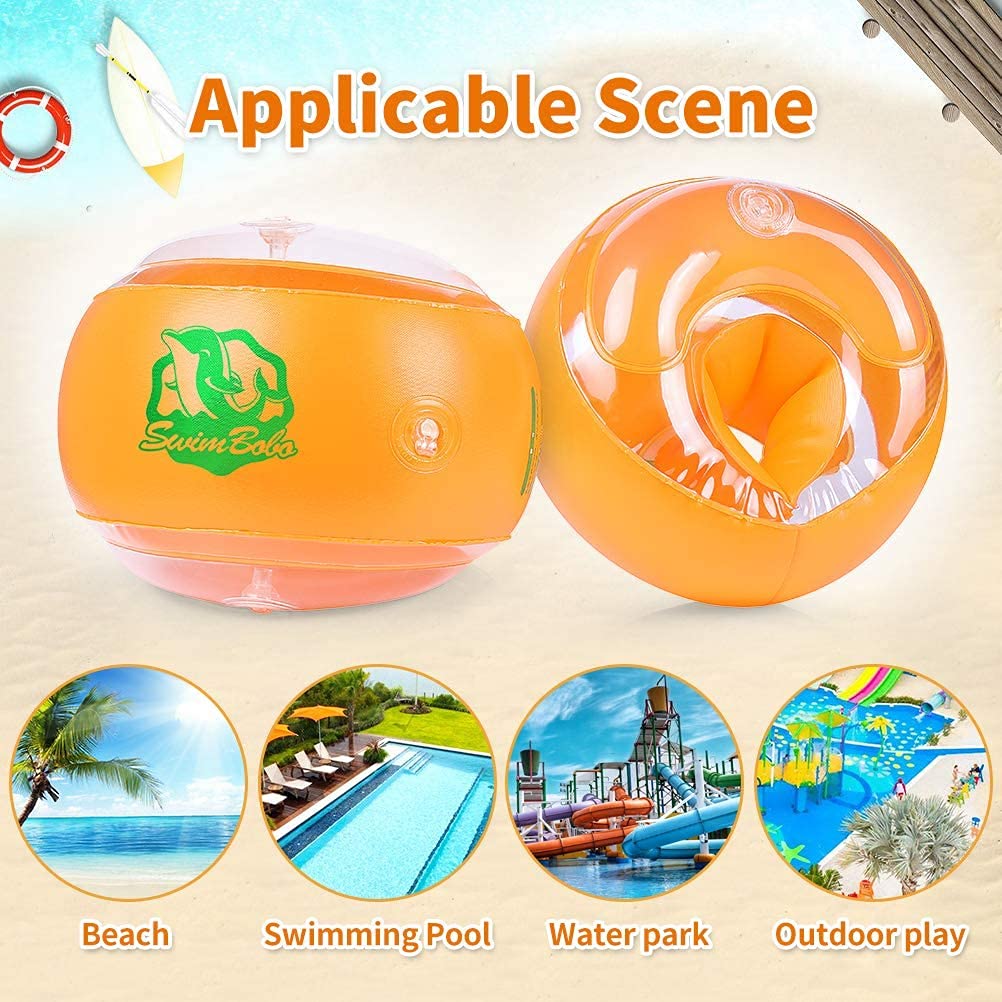 Lot De 3 Paires De Brassards Gonflables – 2 Chambres à Air – 18-30 Cm – Enfants Et Adultes – Couleurs Vives