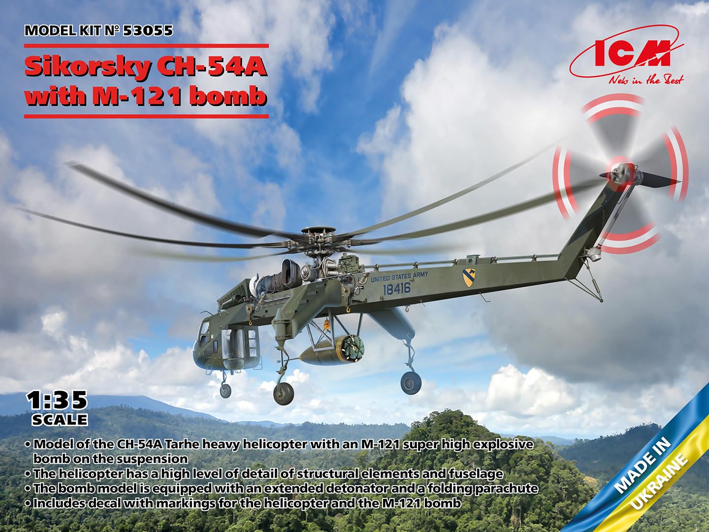 ICM 53055 - Sikorsky CH-54A Tarhe with BLU-82/B 'Daisy Cutter' Bomb - Scale 1:35