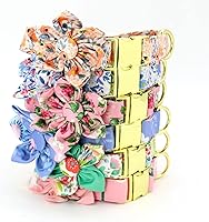 Vista 4 de Beirui Lindo juego de collar y correa para perras hembras, collar floral de perro con flor para perros pequeños, medianos y grandes, cachorro, S