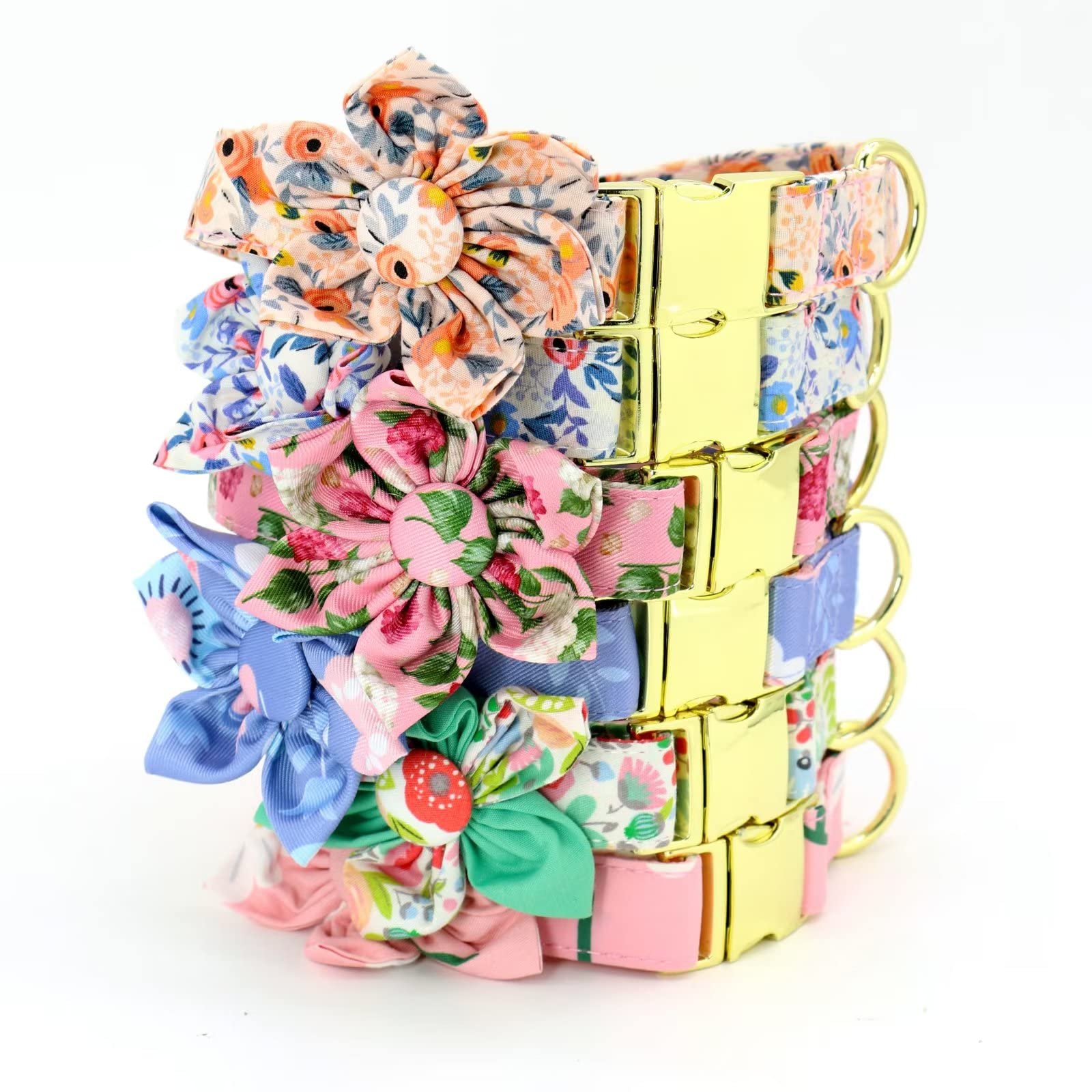 Beirui Ensemble collier et laisse pour mignonne – Collier à motif floral avec fleur pour chiens de petite, moyenne et grande taille, taille L : tour de cou 38,1 à 61 cm, laisse de 1,5 m,