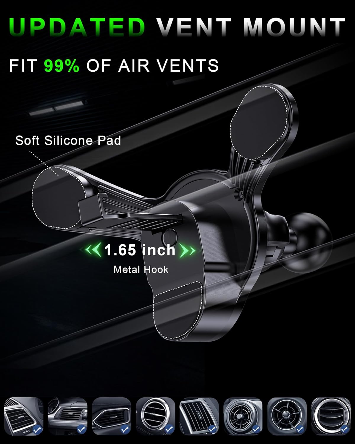 Wireless Car Charger Mount for Samsung Galaxy Z Fold 7/6/5/4/3/2, Voice Control 15W Car Phone Holder Wireless Charger for Galaxy Z Fold, Z Flip, S25/S24/S23/S22, iPhone, Car Charger Included