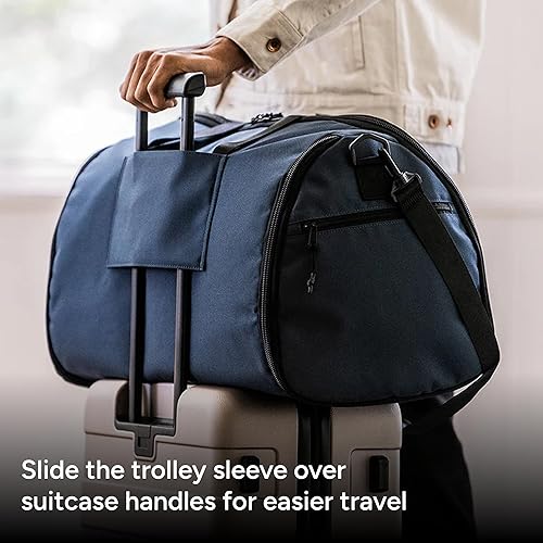 Miniatura 7 de Halfday Bolsa de lona convertible 2 en 1 para ropa de viaje 45L Viaje sin arrugas, compartimento para colgar trajes, bolsillos para zapatos, funda