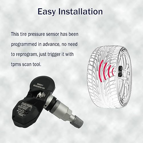 Miniatura 4 de HiSport TPMS Sensor de presión de neumáticos 36236798726-1 sistema de monitoreo de presión de neumáticos TPMS Sensor 433Mhz compatible con BMW Mini